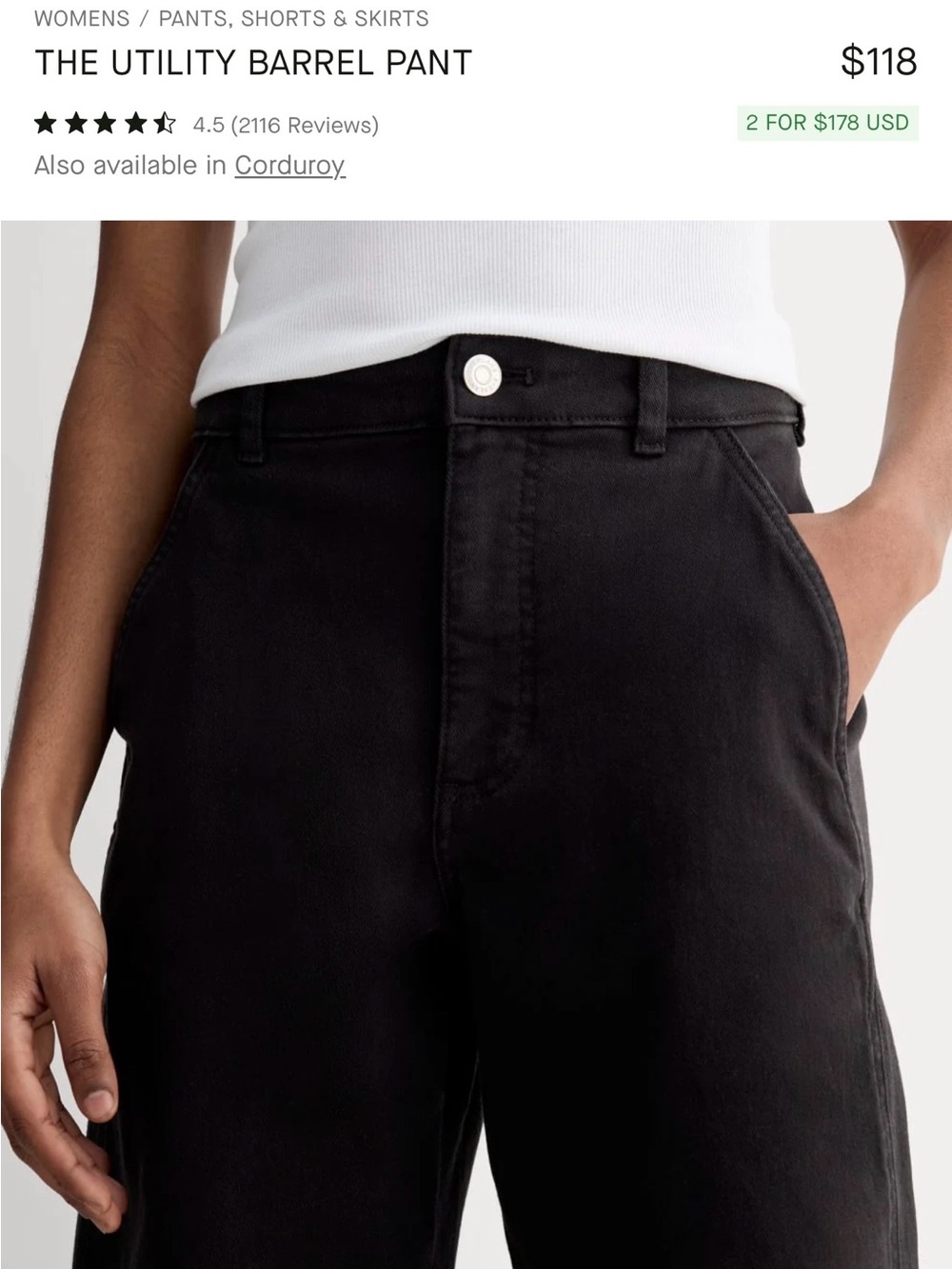 THE UTILITY BARREL PANT by Everlane size 8 Tall. - Picture 3 of 12